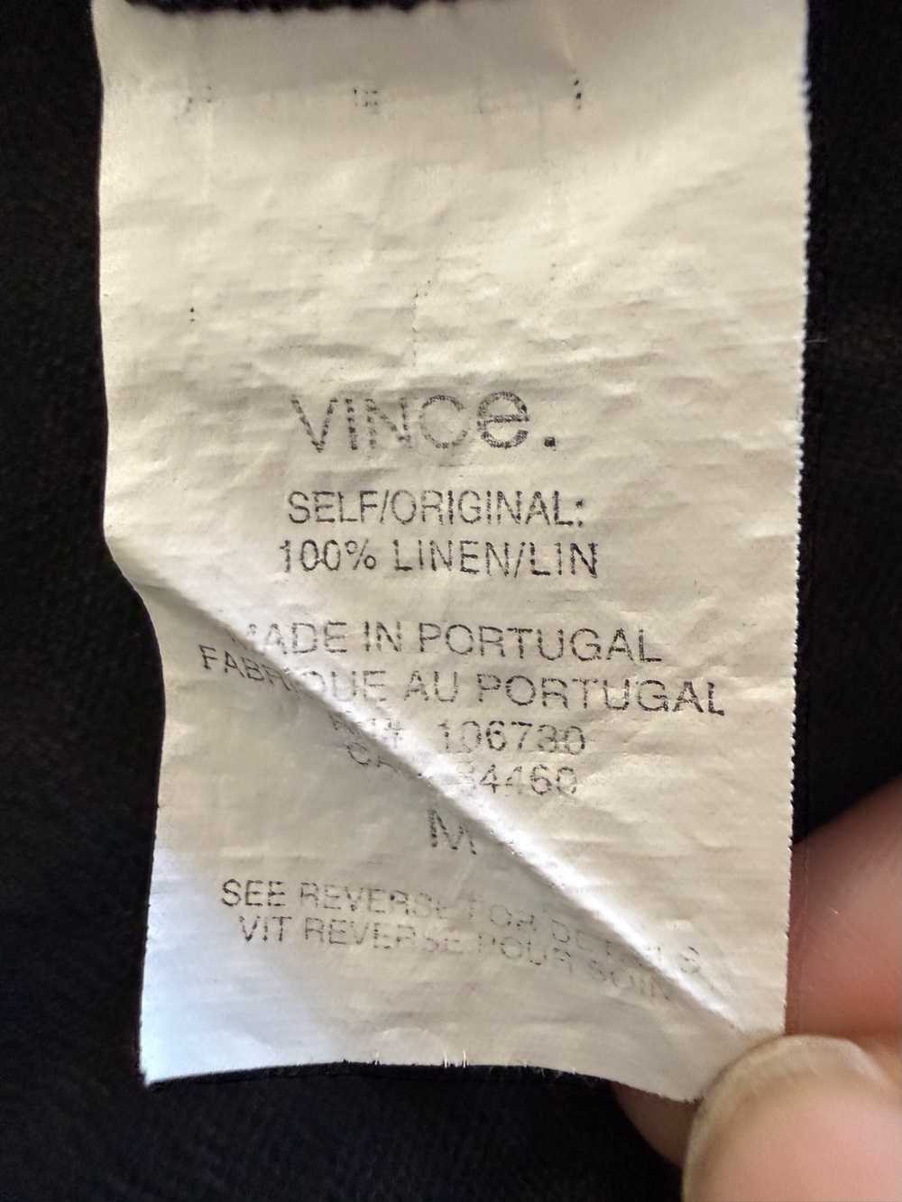 Vince Black Sheer Linen V-Neck Boxy Short Sleeve Top Size M - Picture 5 of 7